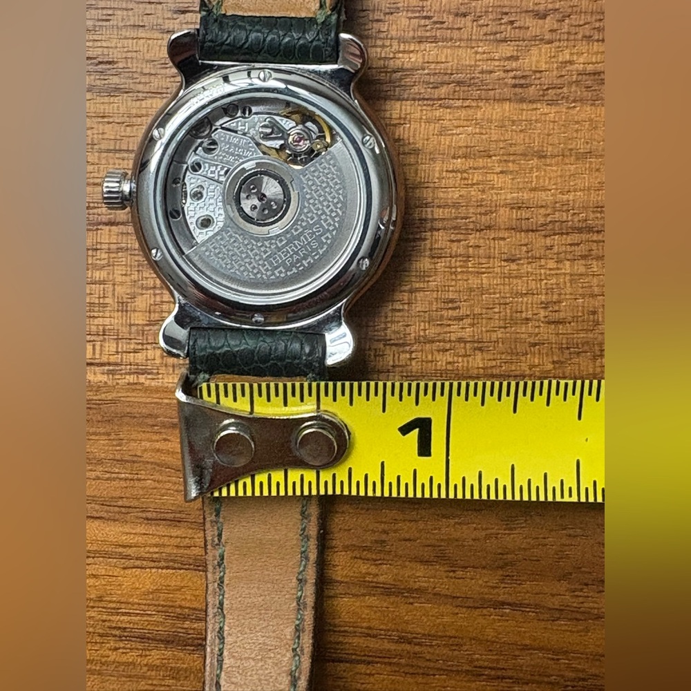 HERMES Kepler Authentic Auto Women Watch. Silver dial & Green Leather band. - Picture 14 of 16